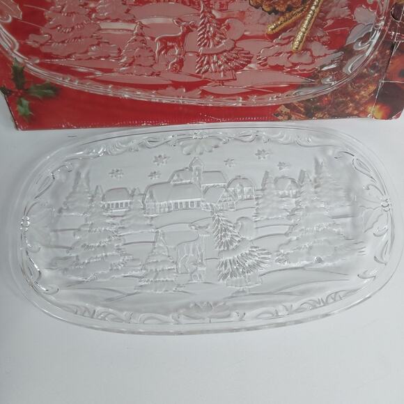 Mikasa Christmas Carol Canape Cookie Glass Platter SA‎ 839/349 15 1/2" Germany - Picture 2 of 3